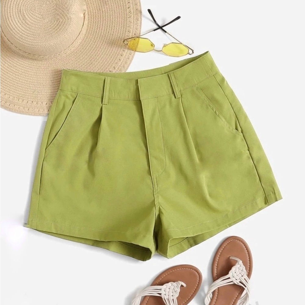 High waist lime green shorts size XS (2)